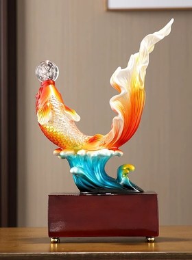 年年有余如鱼得水摆件办公室客厅酒柜电柜家居装饰品乔迁新居礼品