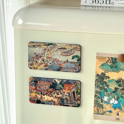 中国文创产品 清明上河图冰箱贴 创意箔纸名画旅游纪念品礼品磁贴