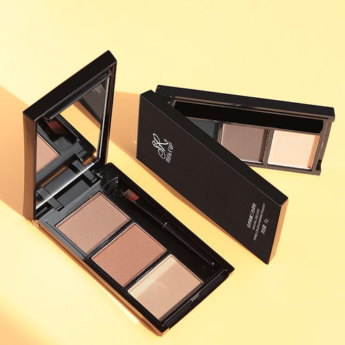 《眉粉A1vq001-自然细腻三色搭配眉膏粉带刷眼部修容立体