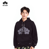 Flower毛巾绣连帽卫衣时尚 百搭情侣款 秋冬新款 保暖加绒连帽衫