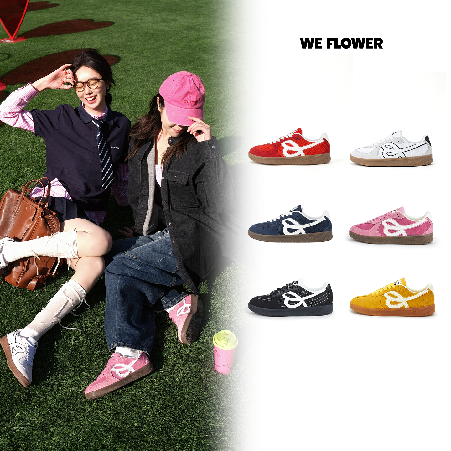 WeFlower&HBD联名2026新款复古德训鞋经典百搭情侣款舒适板鞋女,女鞋,德训鞋,淘宝优惠券,粉丝福利购,淘宝优惠卷