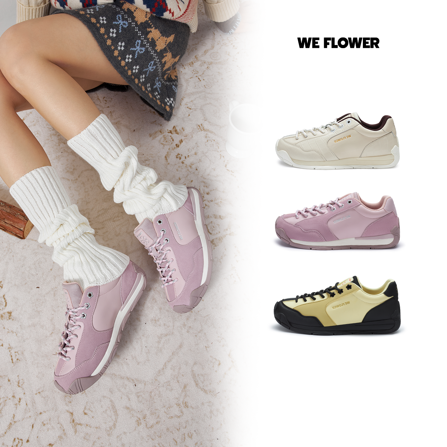 We Flower流浪鞋复古男女同款2026新款户外高级感潮流百搭休闲鞋,女鞋,时尚休闲鞋,淘宝优惠券,粉丝福利购,淘宝优惠卷