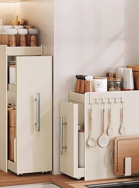 抽拉式家用调料品置物架厨房多功能调味料台面收纳柜架子盒窄边