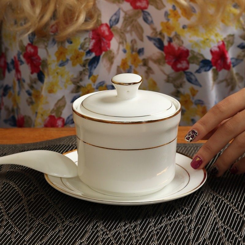 骨瓷炖盅汤盅带盖汤盅炖罐隔水盅小炖盅燕窝碗汤煲炖汤陶瓷蒸盅