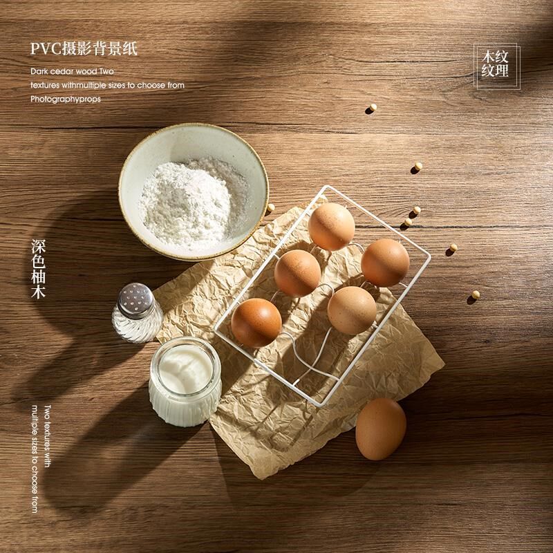复古仿木纹PVC背景纸拍照道具桌布高级感防水美食摄影拍摄背景布