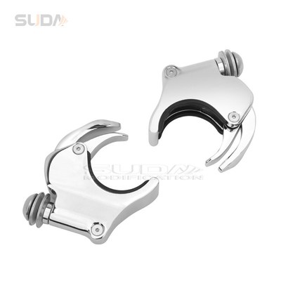 适用于哈雷XL8831200 X48前挡风玻璃快拆支架夹风挡固定夹子49mm