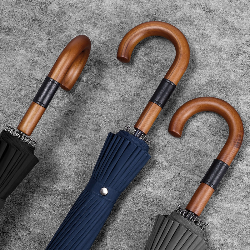 高档实木弯钩长柄伞男抗风暴雨伞大号双人24骨自动商务广告伞定制,居家日用,伞,淘宝优惠券,粉丝福利购,淘宝优惠卷