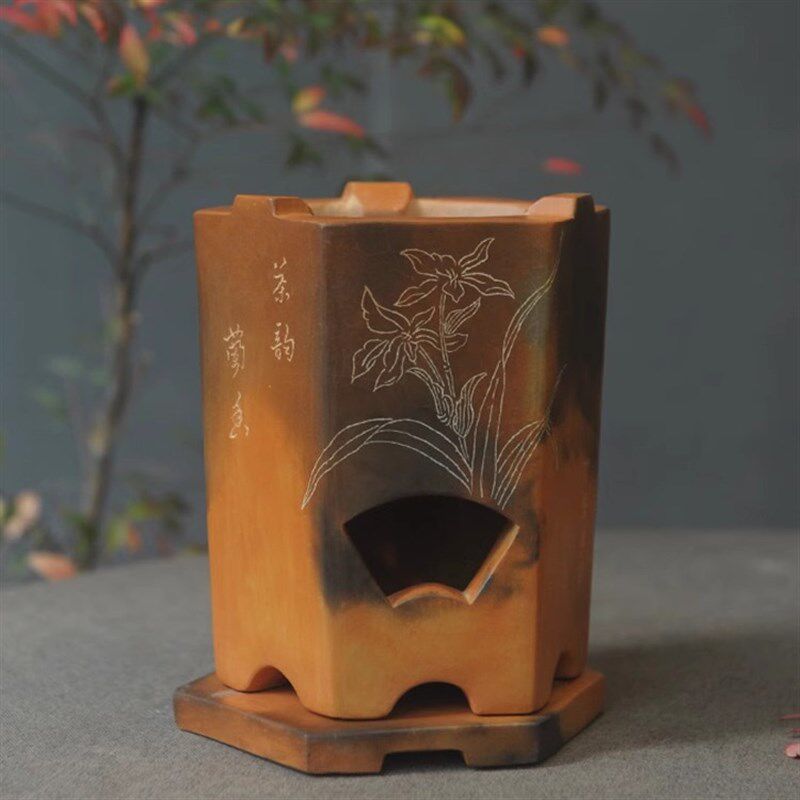 潮人茶事手工红泥小火炉明火炭炉煮茶副榜炉酒精电炭两用家用茶室