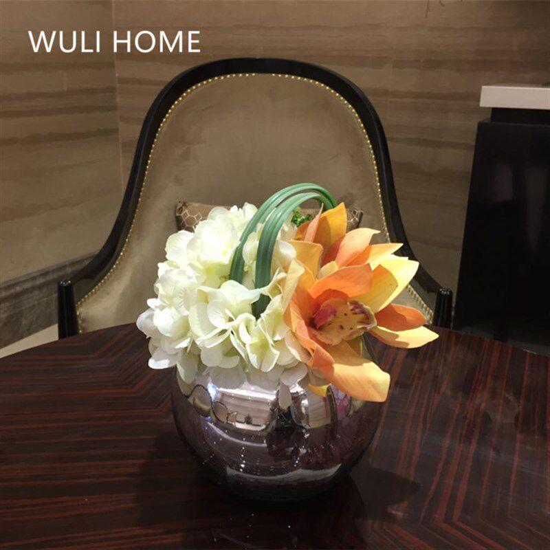 样板间仿真花惠兰绣球花艺套装客厅玄关茶几台面绢花假花摆放饰品