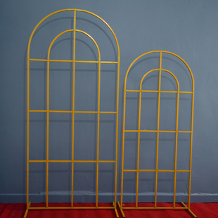 新款屏风婚礼背景中式铁艺拱门婚庆道具舞台简约花田喜事装饰摆件