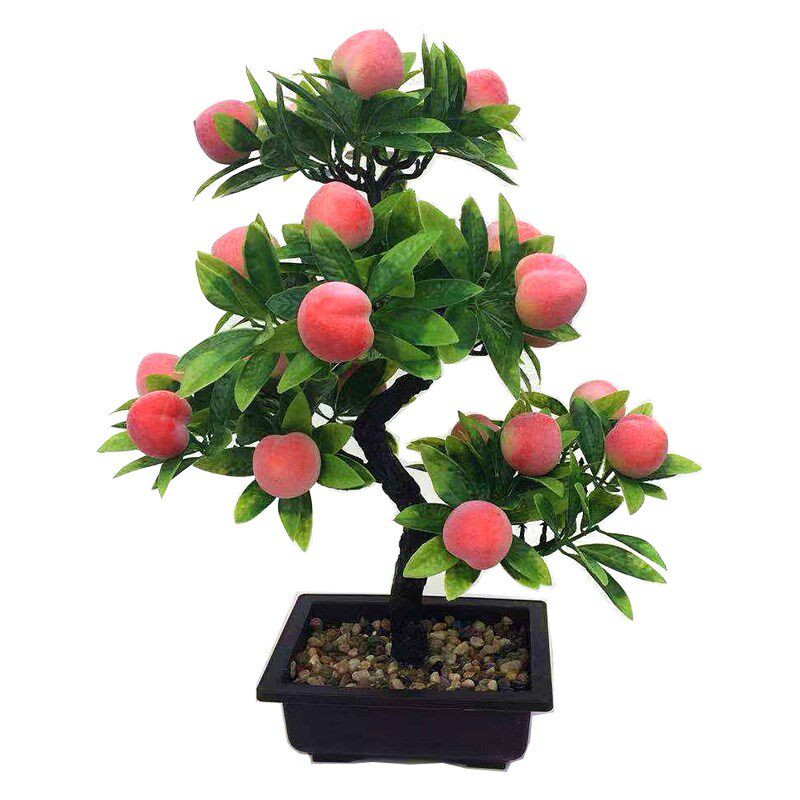 仿真桃子树假花客厅摆件塑料盆栽室内装饰品绿植花卉植物小盆景