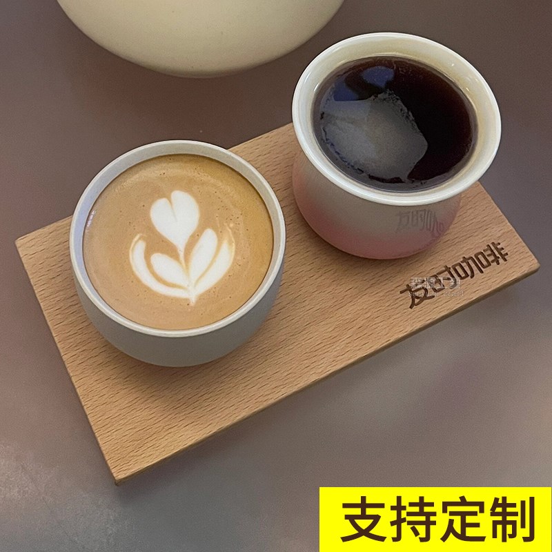 咖啡厅实木手冲杯垫出餐托盘分享壶专用杯托3孔2孔咖啡试饮杯托盘