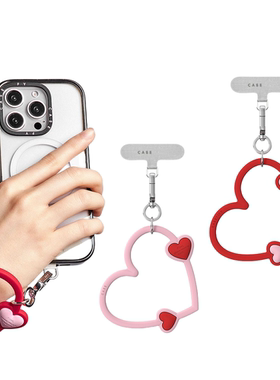 【PX＆FC】粉红色泡泡爱心防丢多功能柔软硅胶手机腕带手环挂绳女