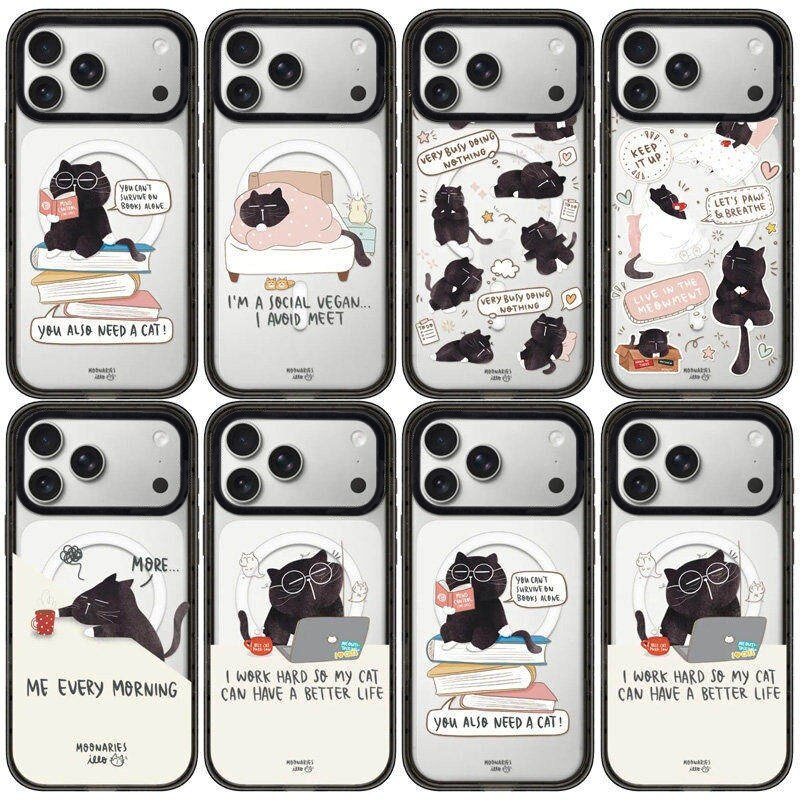 【PX＆FC】新款喝咖啡的小猫手机壳适用苹果17/16promax保护套iphone15/14pro/plus防摔13/12磁吸Magsafe透明