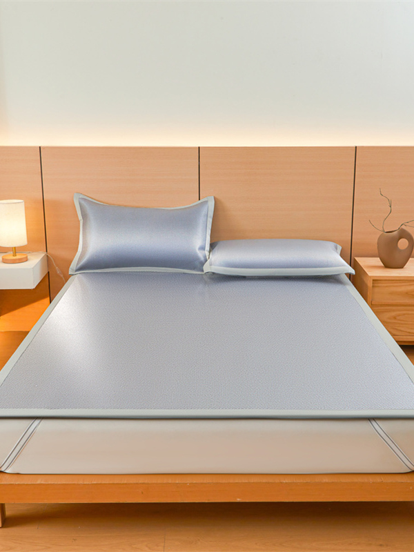 博伊轩2025夏季新冰藤垫三件套纯色表带风格冰丝垫素套