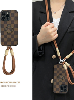 适用小米POCOC75手机壳C61旋转支架C50背带C65手绳C40e斜挎C31皮质C3复古风Lite小众c75时尚创意防摔保护套