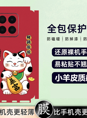 坎宁安适用荣耀畅玩70plus手机贴膜畅玩60招财猫50m后膜40C背膜30Pro新年贴纸20proo镜头膜60m喜庆50m新年