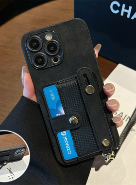 适用小米POCOC75手机壳C61腕带支架C50插卡套C65商务C40e手绳C31折叠式C3带卡夹Lite小众c75时尚防摔保护套