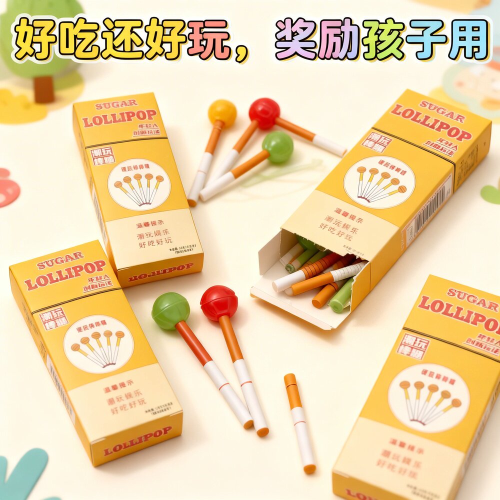 网红创意戒烟棒棒糖吃好玩奖励孩子网红糖果儿童奖励零食批发抽吸