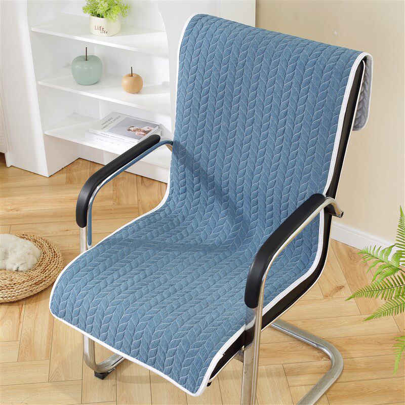 四季通用布艺连体椅子坐垫靠背一体防滑办公电脑餐桌椅连体座垫套