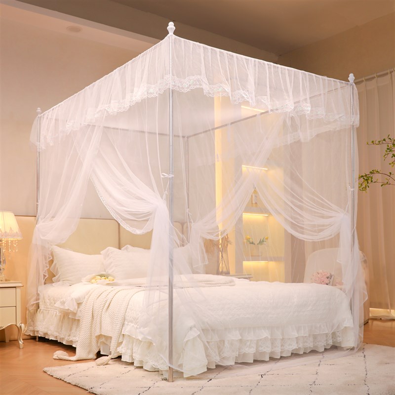 双开门落地式蚊帐家用卧室2023新款高级宫廷2024支架加粗加厚纹账