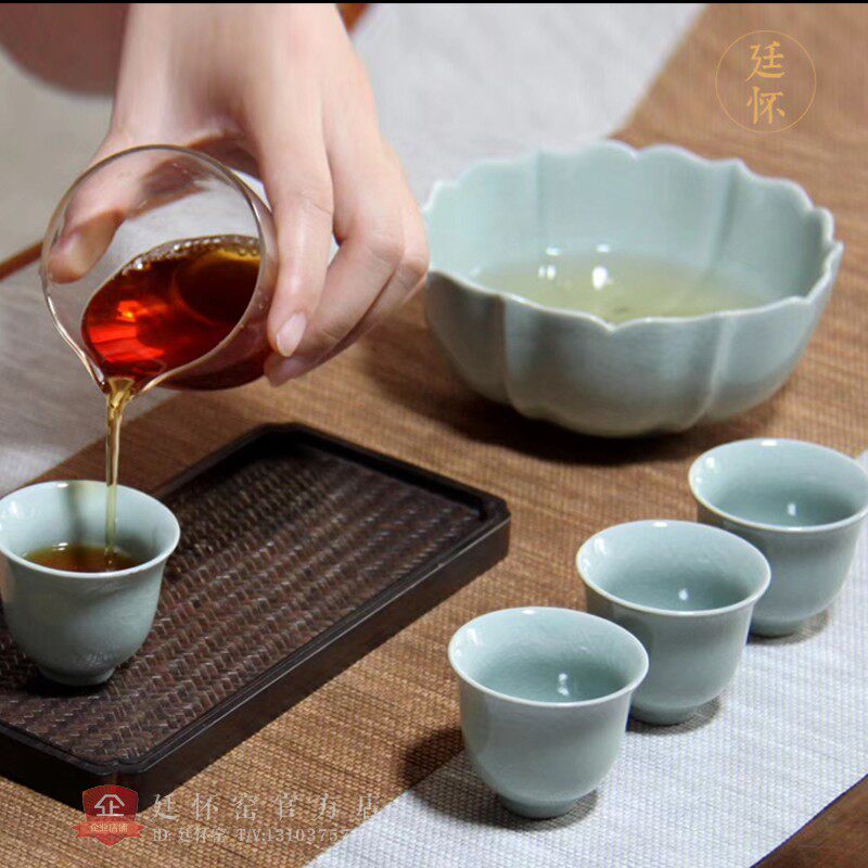 廷怀汝瓷原产地汝州原矿瓷茶海功夫茶具茶碗开片玛瑙釉陶瓷茶洗