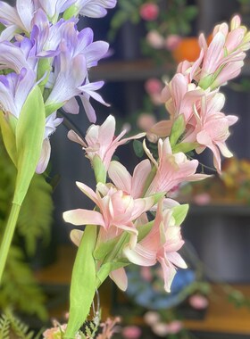 重瓣晚香玉仿真花玉簪花家居插花玄关造景装饰摆设花婚庆白色花枝
