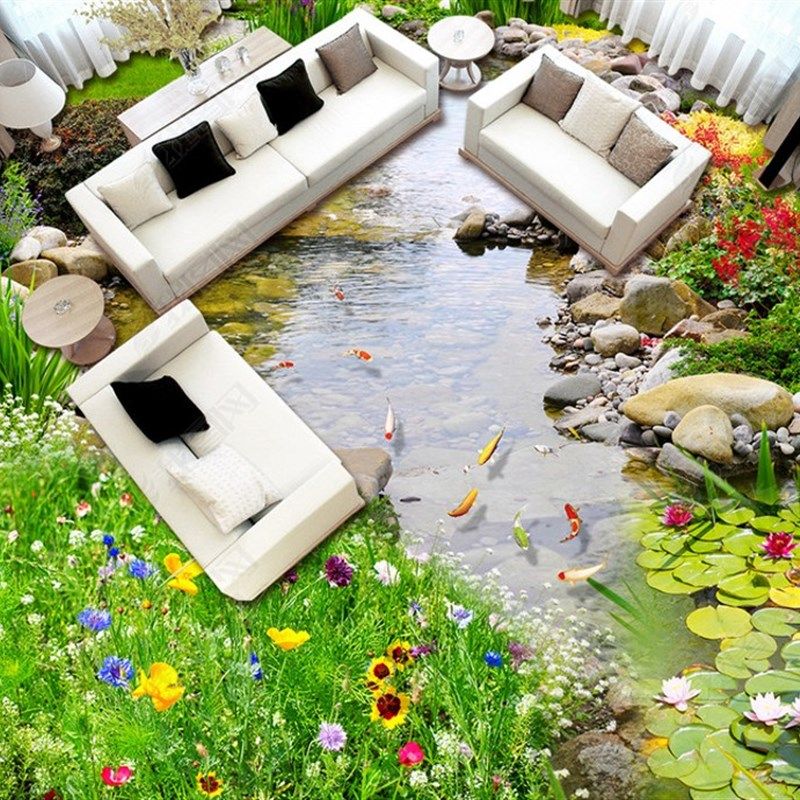 定做3D立体地贴地面贴画展会活动商业贴纸商场电影院地板贴田园