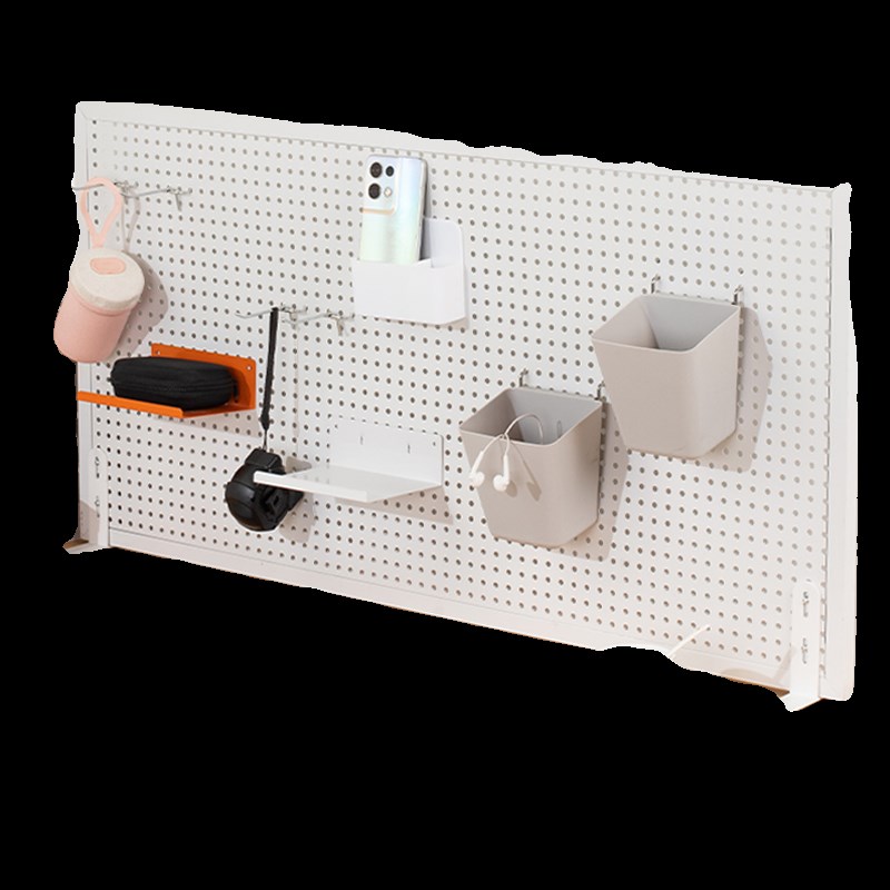 圆孔桌面收纳洞洞板n置物架办公桌挂钩整理收纳铁艺学生电脑桌上