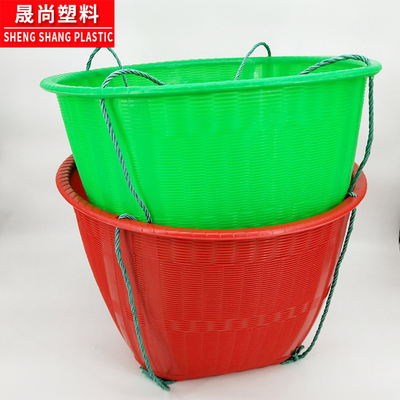 塑料箩筐大号仿竹编洗p菜筐 塑料加厚花盆 特厚水果筐粮食筐喜事