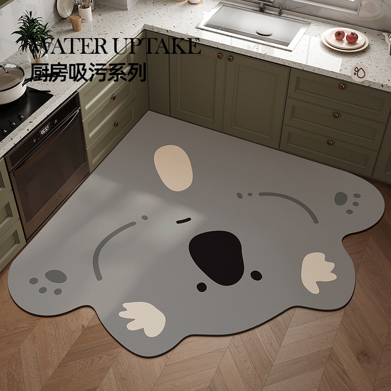卡通厨房速干地垫防m滑吸水可擦硅藻泥吸水垫门口耐脏脚垫家用地