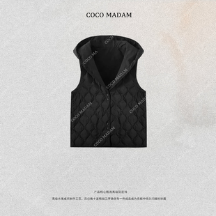 休闲轻盈菱格薄款 Niu 90白鸭绒时尚 连帽羽绒马甲 016 NIUNIU