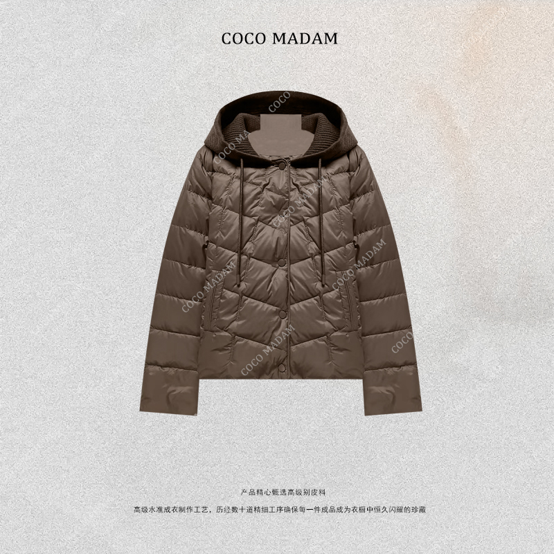 NIUNIU ·T-1944 拼接保暖厚款长袖连帽加厚秋冬羽绒外套