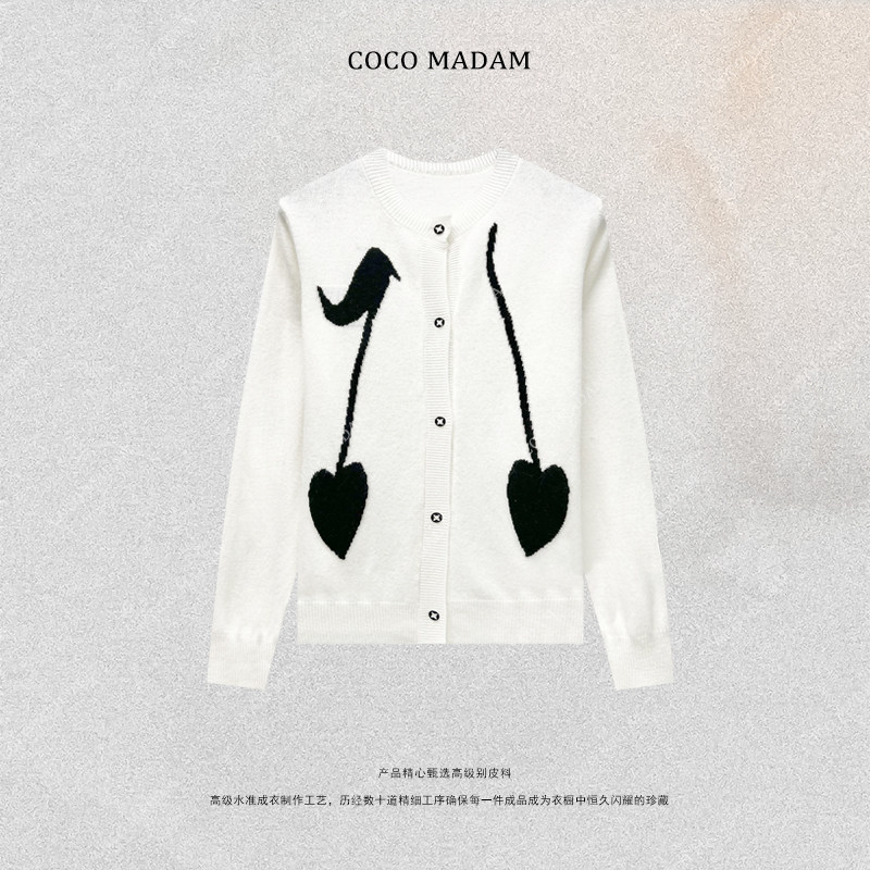 NIUNIU ·T-2305 早春季轻职风圆领长袖毛针织开衫女款