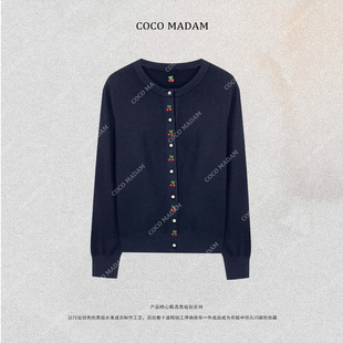 ·T 女气质百搭羊毛衫 1159 开衫 早秋通勤圆领樱桃长袖 NIUNIU