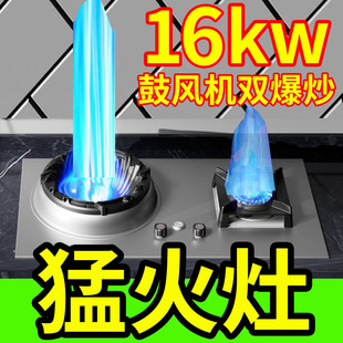 霸王燃气灶新型带鼓风机液化气天然气专商用煤气灶双灶家用猛火灶