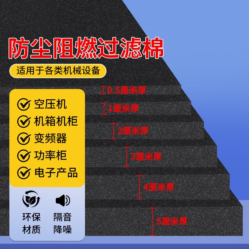 机房设备阻燃过滤棉变频t器空压机隔音棉机箱主机空气防尘滤芯网
