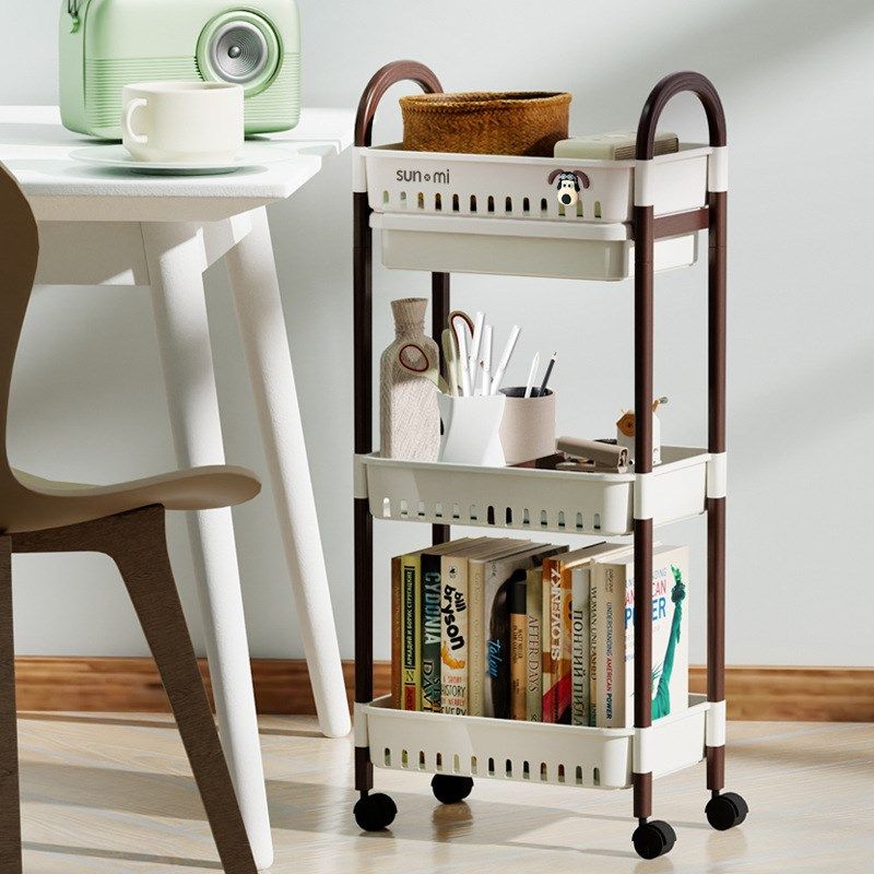 卧室收纳可厨房便携书架小推y车多层移动客厅收纳滑轮置物架刹车,收纳整理,书桌收纳置物架,淘宝优惠券,粉丝福利购,淘宝优惠卷