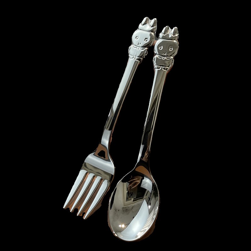 高货18-10 不锈n钢宝宝勺子卡通儿童喂饭勺幼儿园宝宝叉子儿童餐