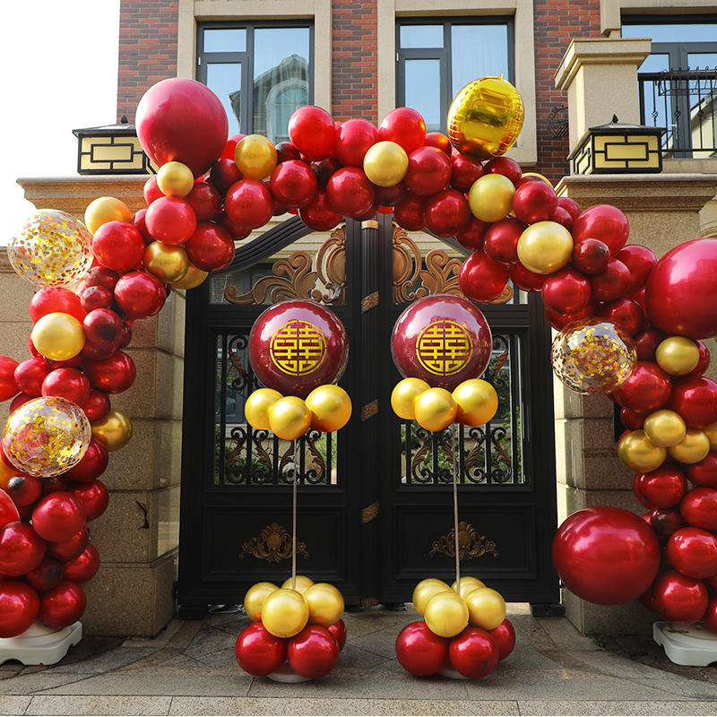 气球拱门套装结婚支架装饰婚x庆场景布置门口气球室外路引婚礼农