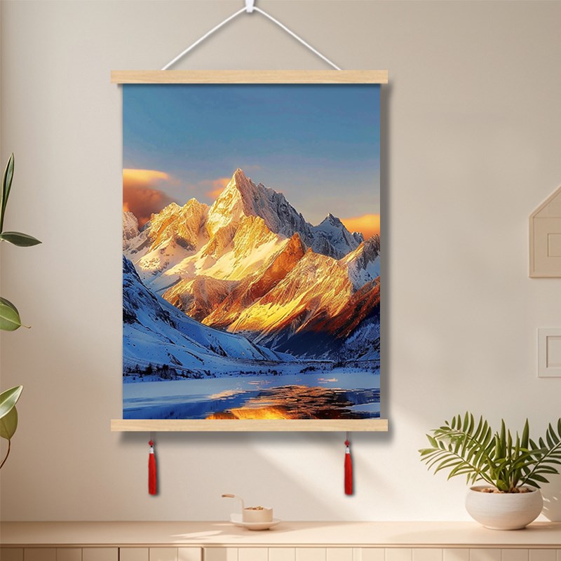 日照金山办公室装饰画卧室v床头挂画入户玄关壁画客厅沙发背景墙