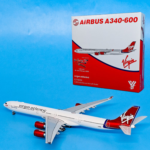 1:400空客A340-600维珍大西洋航空客机G-VWIN飞机模型金属摆件YY