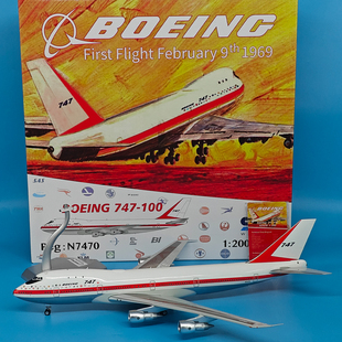 1:200波音原厂B747-100客机N7470首飞涂装飞机模型合金摆件收藏SQ