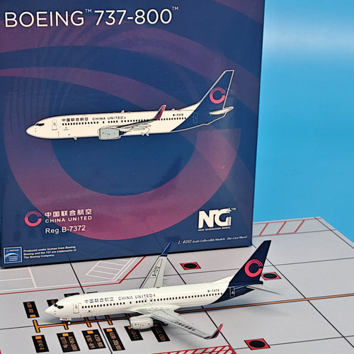 NG1:400中国联合航空B737-800客机B-7372飞机模型合金收藏
