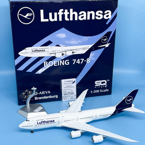 1:200汉莎航空波音B747-8客机D-ABYA飞机模型合金摆件收藏SQ