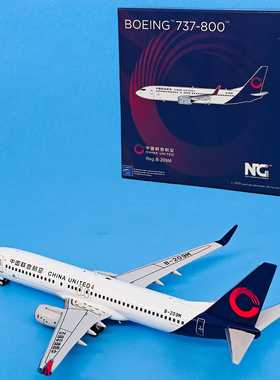 NG1:400中国联合航空B737-800客机B-7372B-209M飞机模型合金收藏
