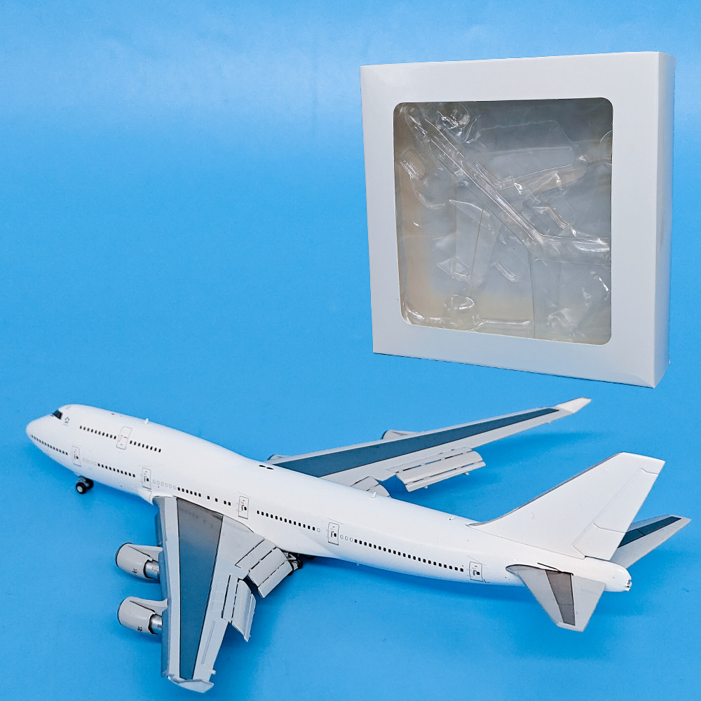1:400波音B747-400客机襟翼版白模飞机模型合金仿真金属摆件JC