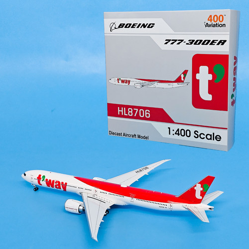 AV 1:400德威航空B777-300ER客机HL8706仿真飞机模型合金收藏