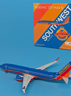 NG1:400美国西南航空B737MAX8客机N872CB成品飞机模型合金摆件