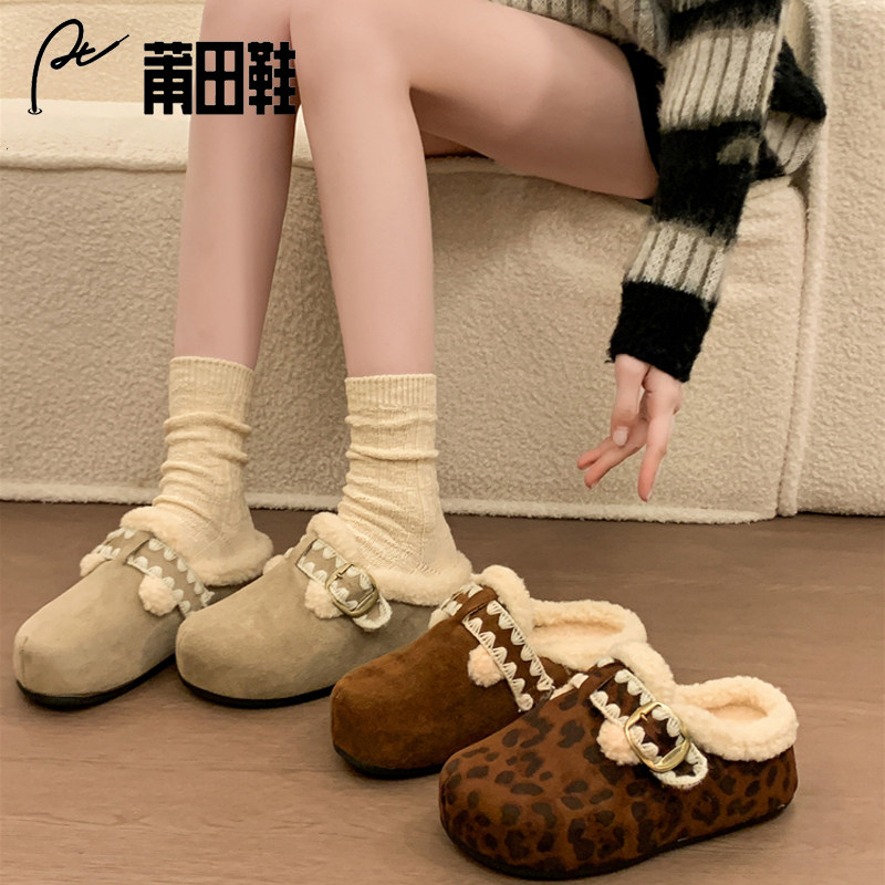 莆田鞋高品质内增高毛毛鞋加绒勃肯鞋包头半拖鞋女款秋冬季棉拖鞋,女鞋,勃肯鞋/软木鞋,淘宝优惠券,粉丝福利购,淘宝优惠卷